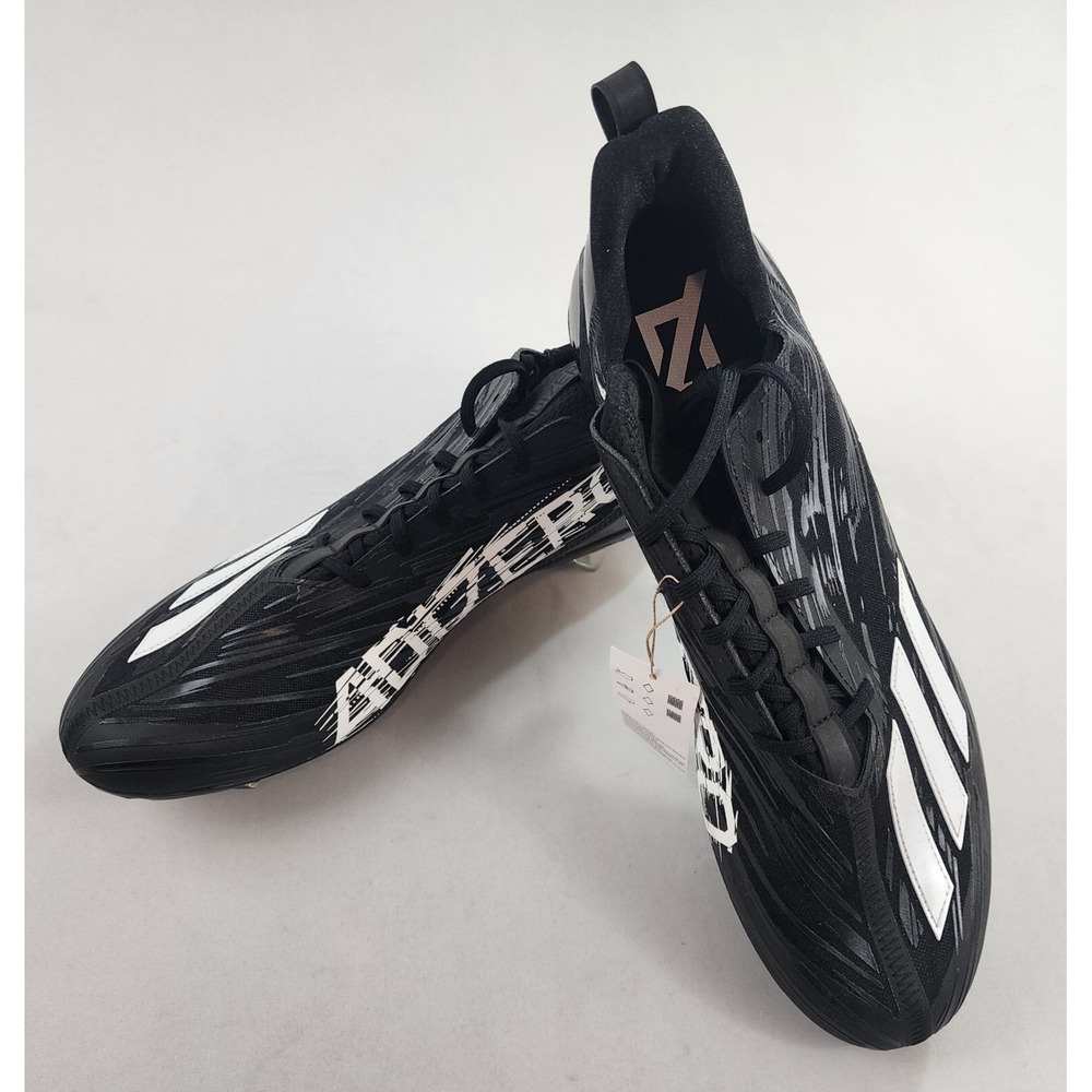 Adidas Adizero Mens Football Cleats Black White Spikes GX4050 Size 17 Adult